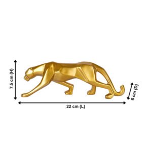 Jaguar Showpiece for Home Decor (Gold) Polyresin – 3 Inch - Image 3