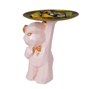 Tall Pink Bear Candy Tray – 12cm Cute Decor