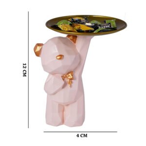 Tall Pink Bear Candy Tray – 12cm Cute Decor