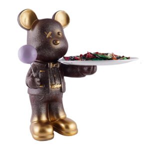 Brown Bear Candy Tray with Balloon – 11 Inch Tall - Image 2