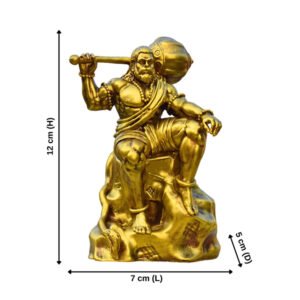 Bahubali Hanuman Idol Showpiece for Home Decor (Golden) Polyresin – 5 Inch - Image 3