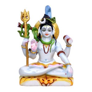Lord Shiva Idol Showpiece for Home Decor (Blue) Marble – 12 Inch - Image 2