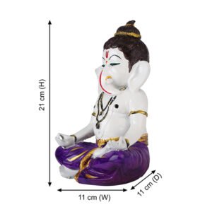 Meditating Ganesha Idol Showpiece for Home Decor (Purple) Marble - 8 Inch - Image 3