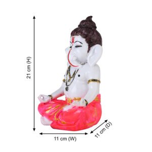 Meditating Ganesha Idol Showpiece for Home Decor (Pink) Marble - 8 Inch - Image 3