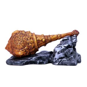 Hanuman Gada Idol Showpiece Espacially for Car Dashboad (Golden) Polyresin - 3 Inch - Image 2