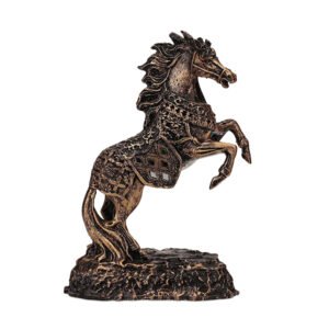 Antique Hand Lifting Horse Showpiece for Home Decor (Antique) Polyresin – 9 Inch