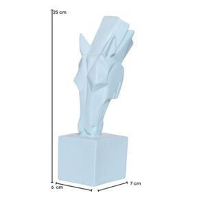 Grazing Horse Showpiece for Home Decor (Light Blue) Polyresin – 10 Inch - Image 2