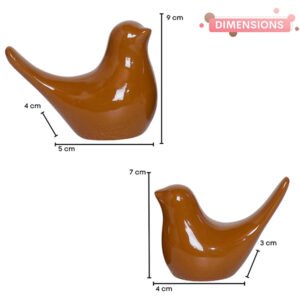 Creative Love Birds Showpiece for Home Decor (Brown) Polyresin – 3.5 Inch - Image 3