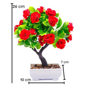 Rose Artificial Plant Showpiece for Home Decor (Plastic) – 10 Inch - Image 3