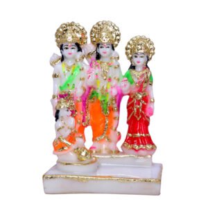 Ram Darbar Idol Showpiece for Home Decor (Golden Foil) Marble – 6 Inch - Image 2