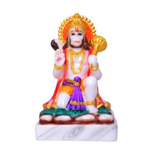 Lord Hanuman Idol Showpiece (Multicolor) Marble - 6 Inch