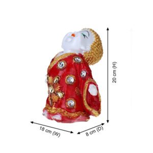 Baby Monk Buddha  Showpiece for Home Decor (Red) Marble – 7 Inch - Image 3