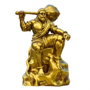 Bahubali Hanuman Idol Showpiece for Home Decor (Golden) Polyresin – 5 Inch - Image 2