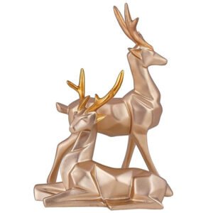Golden Deer Couple Showpiece – 8 Inch Elegant Resin Decor - Image 2