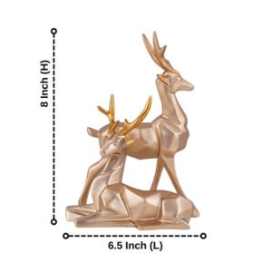Golden Deer Couple Showpiece – 8 Inch Elegant Resin Decor - Image 3