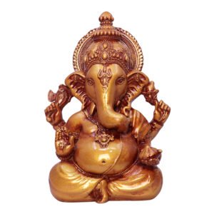 Lord Ganesha Idol Showpiece for Home Decor (Golden) Polyresin - 9 Inch - Image 2