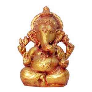 Lord Ganesha Idol Showpiece Especially for Car Dashboard (Golden) Polyresin - 3 Inch - Image 2