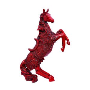 Antique Big Horse Showpiece for Home Decor (Red) Polyresin – 14 Inch - Image 3