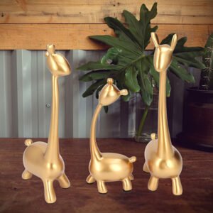 Giraffe Family Showpiece for Home Decor (Pink) Polyresin – 10 Inch - Image 1
