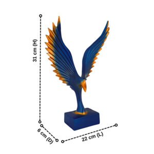 Blue & Gold Eagle Wings Sculpture – Majestic Resin Figurine for Home & Office Decore (L-22cm,B-6cm,H-31cm) - Image 3
