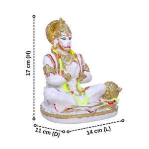 Lord Hanuman Idol Showpiece for Home Decor (Golden Foil) Marble – 7 Inch