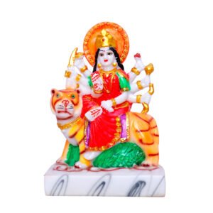 Durga Mata Idol | Goddess Durga Murti for Home Temple | 12 cm (L) x 7.5 cm (D) x 18 cm (H) | Hindu Goddess Statue - Image 2