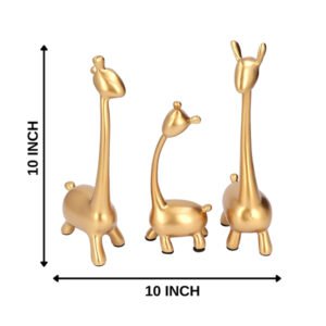 Giraffe Family Showpiece for Home Decor (Pink) Polyresin – 10 Inch - Image 3