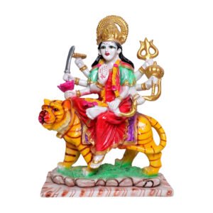 Goddess Maa Durga Idol Showpiece for Home Decor (Red) Marble – 16 Inch - Image 2