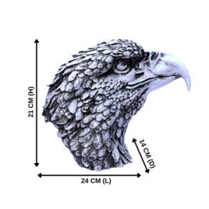 Eagle Face Showpiece for Home Decor (Black & White) Polyresin – 8.5 Inch - Image 3
