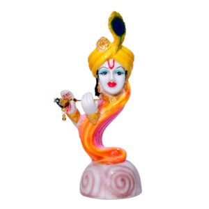 Flute Krishna Idol Showpiece for Home Decor (Multicolor) Marble – 7 Inch - Image 2