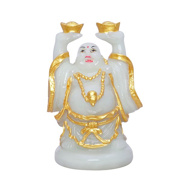 Radium Light Buddha Holding Gold Ingots for Wealth