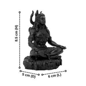 Lord Shiva Idol Statue Especially for Car Dashboard (Black) Polyresin - 3.5 Inch - Image 3