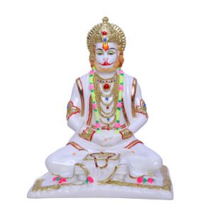 Lord Hanuman Idol Showpiece for Home Decor (Golden Foil) Marble – 7.5 Inch