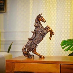 Antique Big Horse Showpiece for Home Decor (Antique) Polyresin – 14 Inch - Image 1