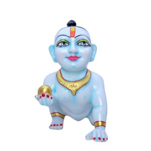 Laddu Gopal Krishna Idol Showpiece for Home Decor (Blue) Marble - 8 Inch - Image 2