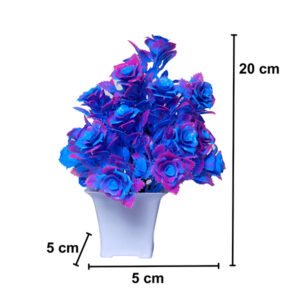 Purple Flower Artificial Plant Showpiece for Home Decor (Plastic) – 8 Inch - Image 3