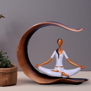 Graceful Yoga Meditation Sculpture – Artistic Resin Figurine for Home & Office Decore (L-27cm,B-10cm,H-24cm) - Image 1