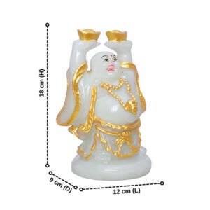 Radium Light Buddha Holding Gold Ingots for Wealth