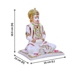 Lord Hanuman Idol Showpiece for Home Decor (Golden Foil) Marble – 7.5 Inch