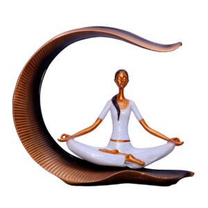 Graceful Yoga Meditation Sculpture – Artistic Resin Figurine for Home & Office Decore (L-27cm,B-10cm,H-24cm) - Image 2