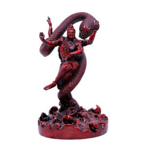 Tandav Lord Shiva Idol Statue Especially for Car Dashboard (Red) Polyresin - 6 Inch