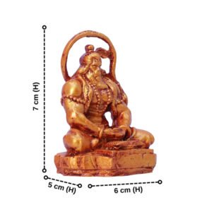 Lord Hanuman Idol Showpiece Especially for Car Dashboard (Golden) Polyresin - 2.8 Inch - Image 3
