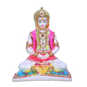 Lord Hanuman Idol Showpiece for Home Decor (Golden Foil) Marble – 7.5 Inch