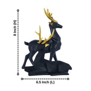 Deer Couple Showpiece – 8 Inch Black & Gold Decor - Image 3