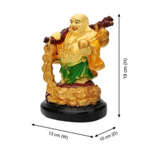 Laughing Buddha Showpiece for Home Decor (Multicolor) Polyresin - 7.5 Inch