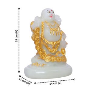 Radium Light Buddha with Gold Coins & Wealth Symbol