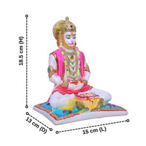 Lord Hanuman Idol Showpiece for Home Decor (Golden Foil) Marble – 7.5 Inch