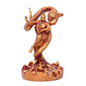 Tandav Lord Shiva Idol Statue Especially for Car Dashboard (Golden) Polyresin - 6 Inch - Image 2