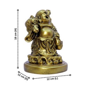 Golden Laughing Buddha Statue for Wealth & Happiness