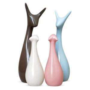 Lucky Deer Family Showpiece for Home Decor, Set of 4 (Multicolor) Polyresin – 10 Inch - Image 2
